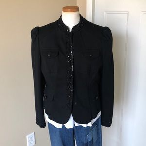 INC Military style black jacket